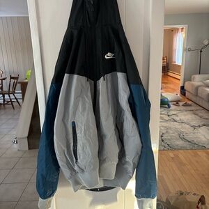 Nike Black and Blue Windbreaker Jacket